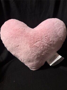 Pink Heart Shaped Faux Fur Throw Pillow